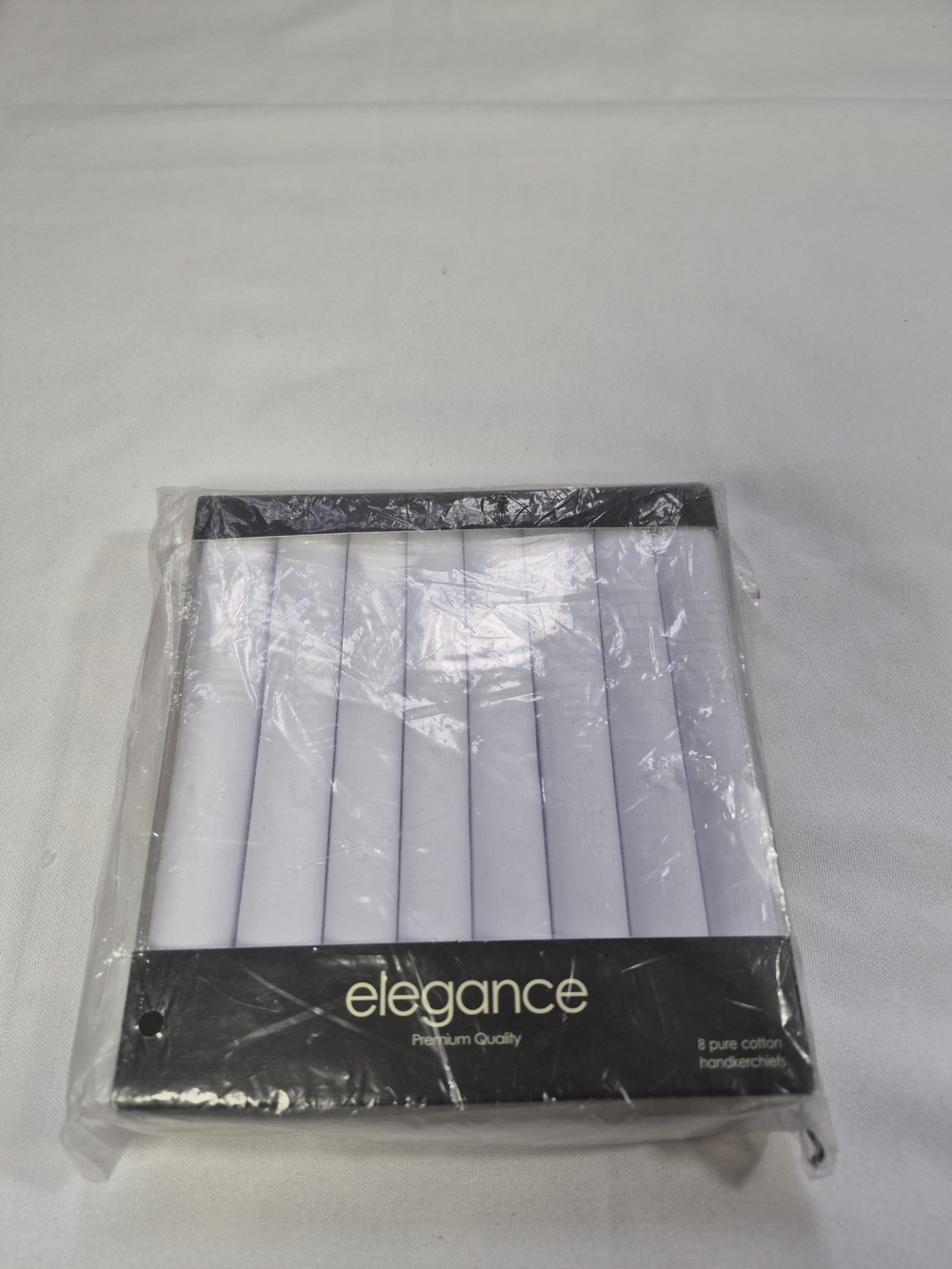 Elegance White Cotton Handkerchiefs - Pack of 8